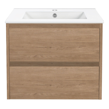 База под раковину Джио (Gio) 600 подвесная, 2 выкатных ящика микролифт, Натуральный дуб (N.Oak)