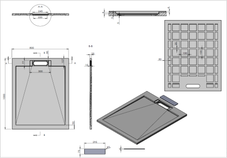 Поддон для душа из искусственного камня VST-4SRL8010W,1000*800*25, белый матовый