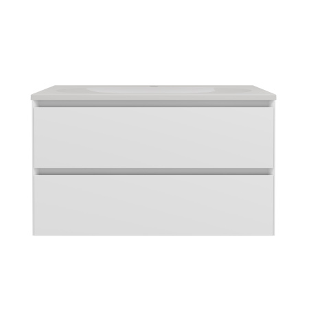 База под раковину Люка Софт-Тач (Luka Soft-Touch) 800 подвесная, 2 выкатных ящика микролифт, матовый белый