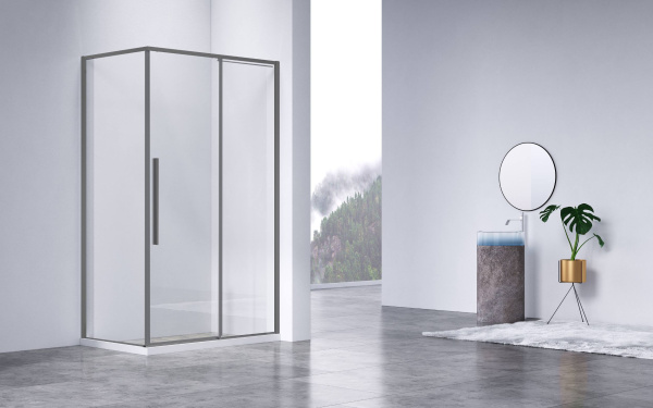 Душевой уголок Slim-N VSR-4SN8014CLGM, 1400*800, вороненая сталь, стекло прозрачное Душевой уголок Slim-N VSR-4SN8014CLGM, 1400*800, вороненая сталь, стекло прозрачное