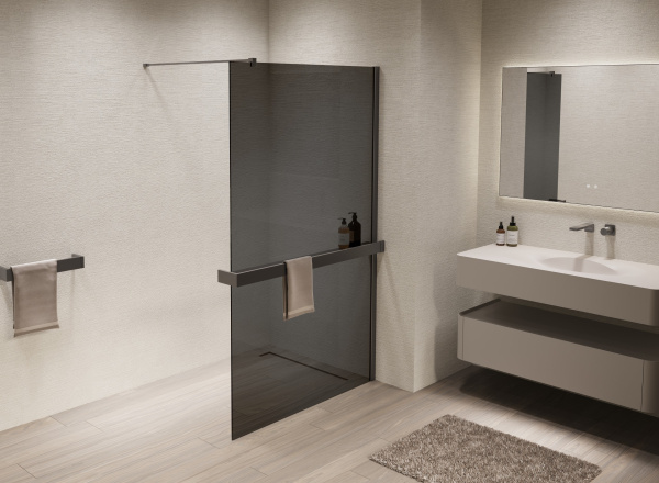 Душевая перегородка Walk-In VSW-1HR120CGGM, 1200*2000, вороненая сталь, стекло тонированное