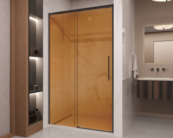 Душевая дверь Stella VDS-1ST120GSB, 1200, черный, стекло янтарь Душевая дверь Stella VDS-1ST120GSB, 1200, черный, стекло янтарь