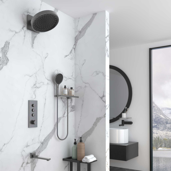 Душевой комплект Inspire VSFW-433TI3RGM встраиваемый, термостат, трехрежимный, вороненая сталь