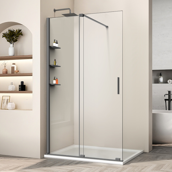Душевая перегородка Walk-In VSW-1WSL120CLGM, 1200*2000, вороненая сталь, стекло прозрачное Душевая перегородка Walk-In VSW-1WSL120CLGM, 1200*2000, вороненая сталь, стекло прозрачное