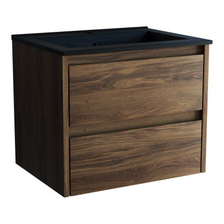 База под раковину Джио (Gio) 600 подвесная, 2 выкатных ящика микролифт, Дуб Чарльстон (C.Oak)