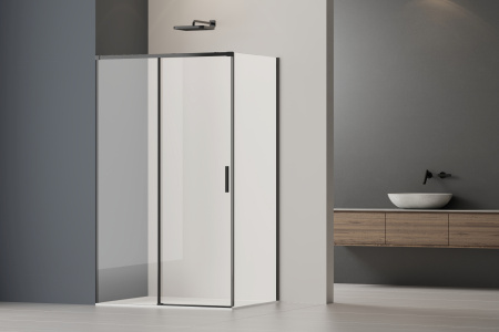 Душевой уголок Софт 2 (Soft 2) VSR-3SO28010CLB, 1000*800, черный, стекло прозрачное