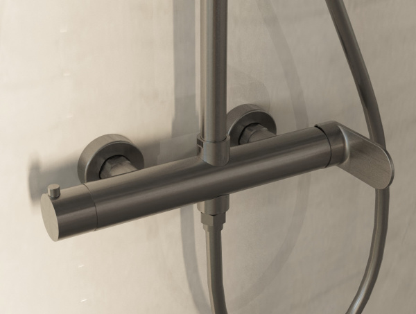 Душевая стойка Rondo VSFS-1R0GM без излива, вороненая сталь