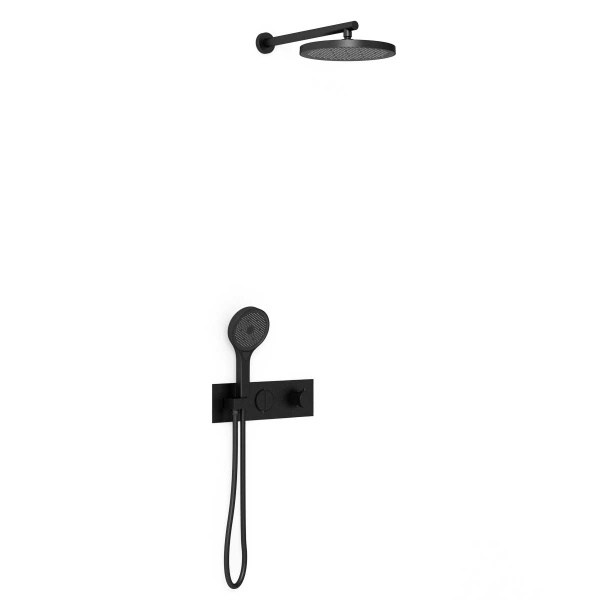 Душевой комплект VSFW-422T2MB встраиваемый, термостатический, двухрежимный, черный