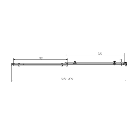 Душевая дверь Комо-Н (Como-N) VDS-4CN150CGB, 1500, черный, стекло тонированное