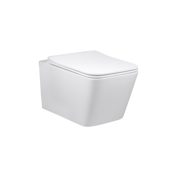 Унитаз подвесной Q-Line VT1-12 безободковый, цвет белый, ультратонкое soft close сиденье