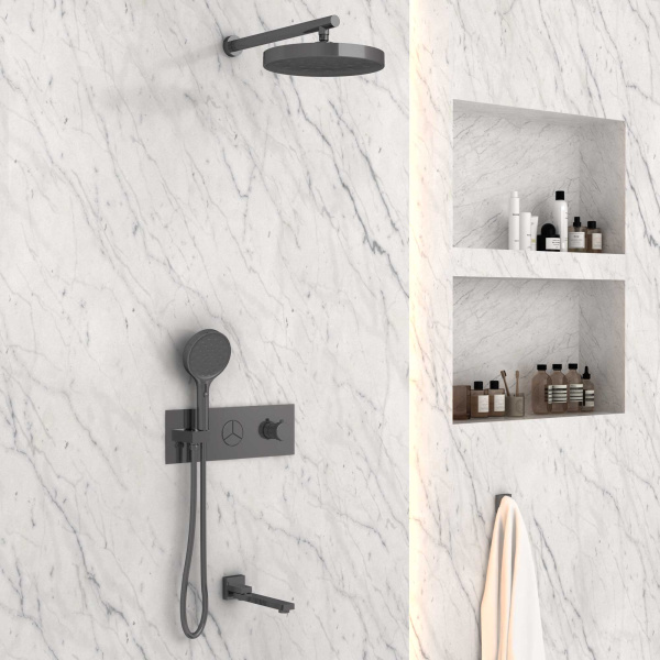 Душевой комплект Inspire VSFW-432TI2GM встраиваемый, вороненая сталь