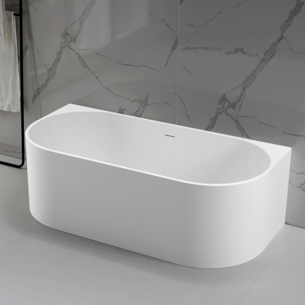 Ванна Солид Серфейс (Solid Surface) Vincea VBT-4S07-1700MW, 1700*800*550, белый матовый, щелевой перелив