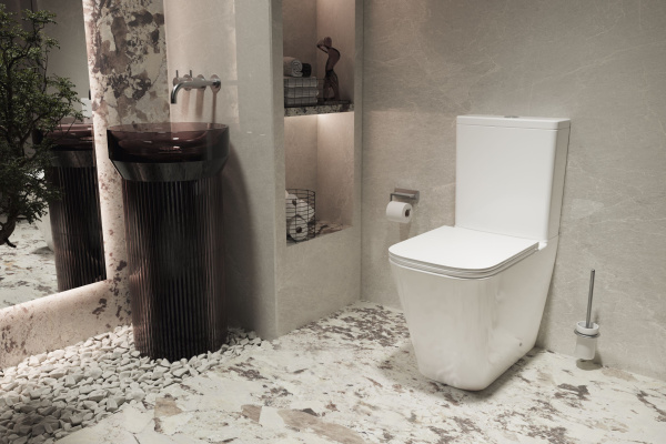 Унитаз-компакт Tornado Q-Line VT2-12T,  цвет белый, ультратонкое сиденье soft-close, P-trap