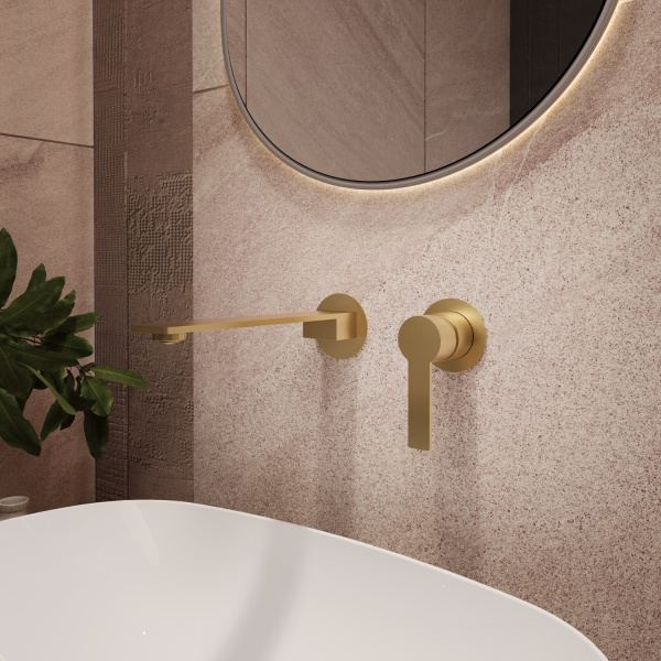 Смеситель для раковины Линеа (Linea) VBFW-4LN1BG встраиваемый, брашированное золото