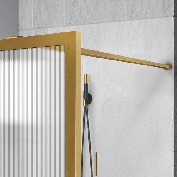 Душевая перегородка Walk-In VSW-1HP900FLBG, 900*2000, брашированное золото, стекло рифленое Душевая перегородка Walk-In VSW-1HP900FLBG, 900*2000, брашированное золото, стекло рифленое