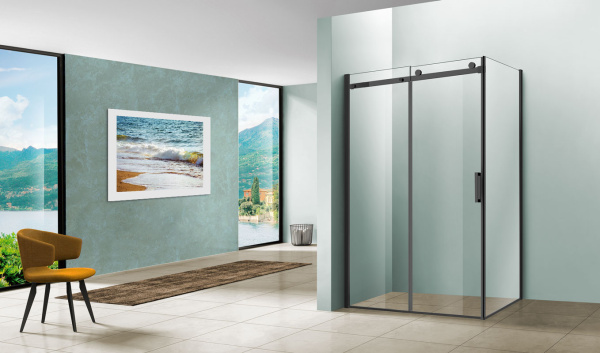 Душевой уголок Como VSR-1C1013CLB, 1300*1000, черный, стекло прозрачное