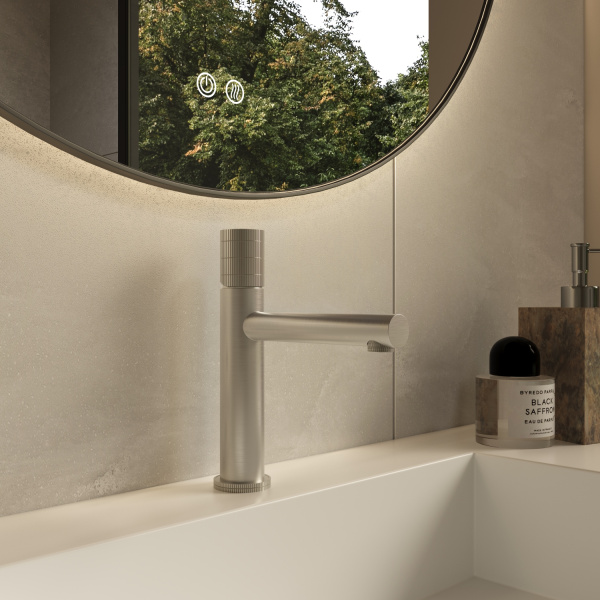 Смеситель для раковины Грув (Groove) VBF-4G1BN, брашированный никель