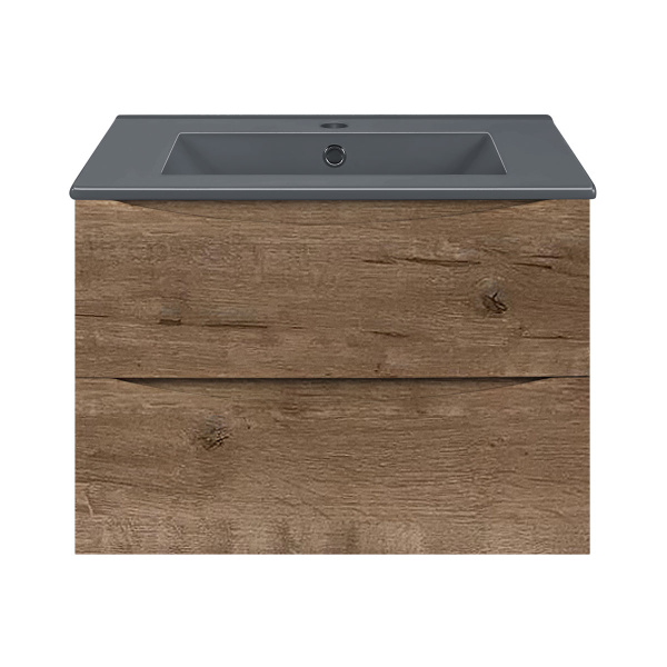 База под керамическую раковину Mia 600 подвесная, 2 выкатных ящика soft close, V.Oak