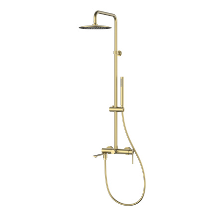 Душевая стойка Линеа (Linea) VSFS-4LN1BG с изливом, брашированное золото