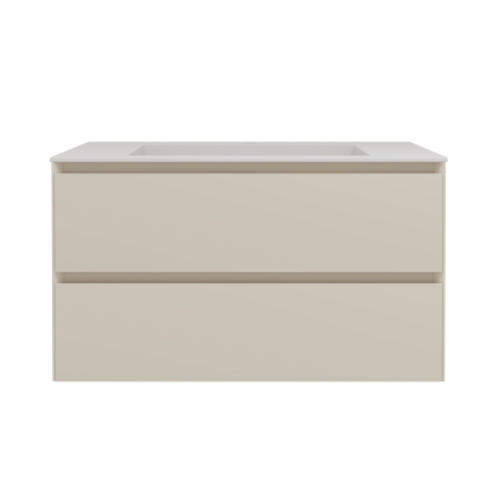 База под раковину Люка Софт-Тач (Luka Soft-Touch) 800 подвесная, 2 выкатных ящика микролифт, матовый бежевый