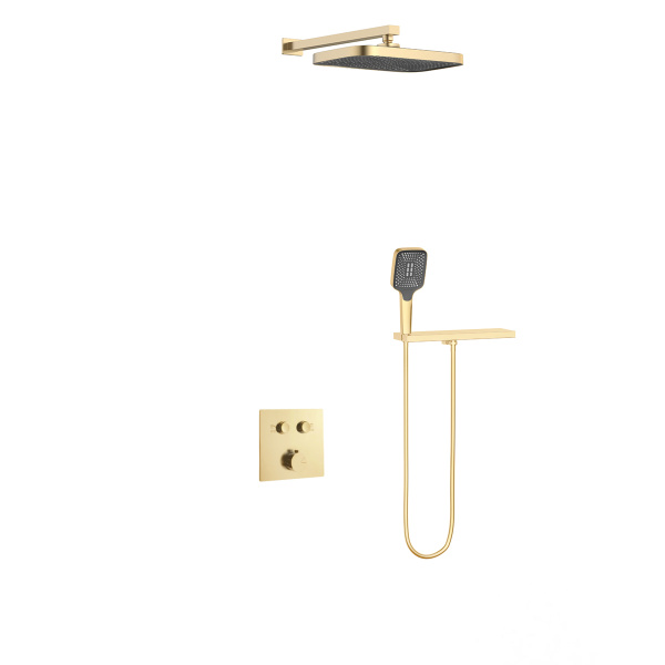 Душевой комплект VSFW-4211RBG встраиваемый, двухрежимный, брашированное золото