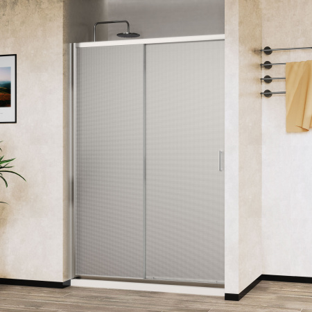 Душевая дверь Сити (City) VDS-5CT110MT, 1100, хром, стекло текстурное