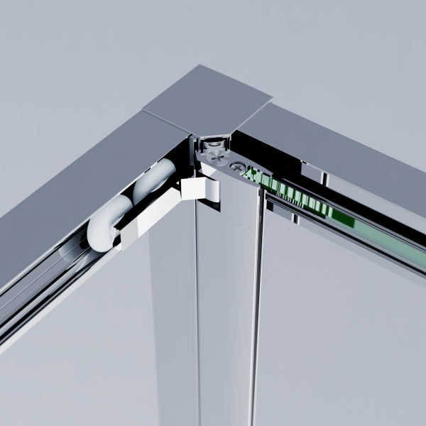 Душевая дверь Альфа (Alpha) VPSW-3AL900CL, 900, хром, стекло прозрачное