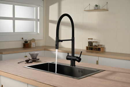 Смеситель для кухни Vincea VKF-120MB, черный