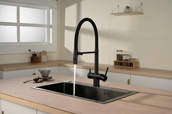 Смеситель для кухни Vincea VKF-120MB, черный