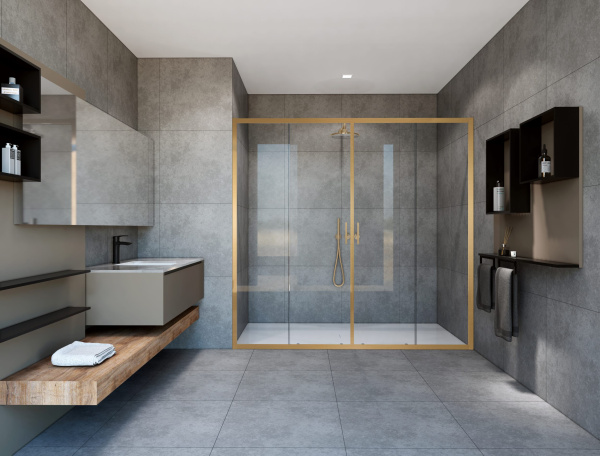 Душевая дверь Garda VDS-1G2170CLG, 1700, брашированное золото, стекло прозрачное Душевая дверь Garda VDS-1G2170CLG, 1700, брашированное золото, стекло прозрачное