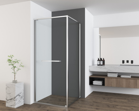 Душевой уголок Теси (Tesi) VSRW-7TS9090CL, 900*900, хром, стекло прозрачное