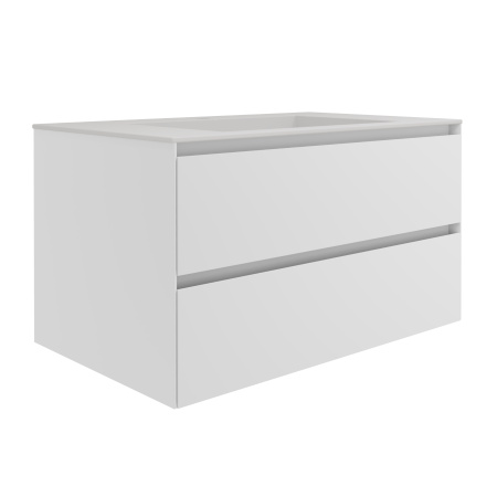 База под раковину Люка Софт-Тач (Luka Soft-Touch) 800 подвесная, 2 выкатных ящика микролифт, матовый белый