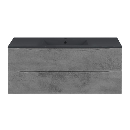 База под керамическую раковину Миа (Mia) 1200 подвесная, 2 выкатных ящика микролифт, Beton