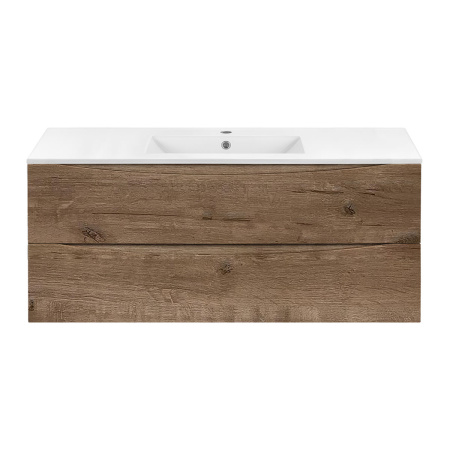 База под керамическую раковину Миа (Mia) 1200 подвесная, 2 выкатных ящика микролифт, Винтажный дуб (V.Oak)