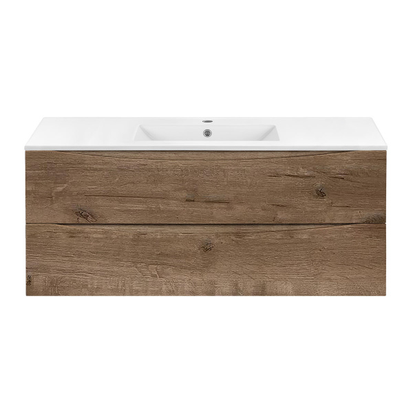 База под керамическую раковину Mia 1200 подвесная, 2 выкатных ящика soft close, V.Oak