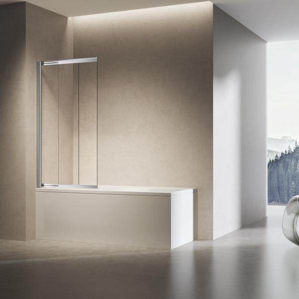 Душевая шторка на ванну VSB-6E900CL-L, 900*1400, хром, стекло прозрачное, левая