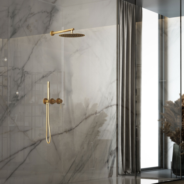 Душевой комплект Groove VSFW-4G01BG4 встраиваемый, 2 режима, 30см верх душ, брашированное золото