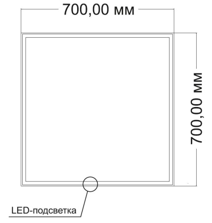 Зеркало с подсветкой VLM-3VN7007-2 700х700 c сенсорным выключателем и диммером, антизапотевание