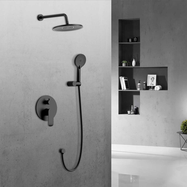 Душевой комплект Esse VSFW-1E1MB, встраиваемый, 2 режима, регулятор давления, черный