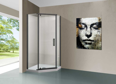 Душевой уголок Stresa VSP-1S900CLGM, 900*900, вороненая сталь, стекло прозрачное 