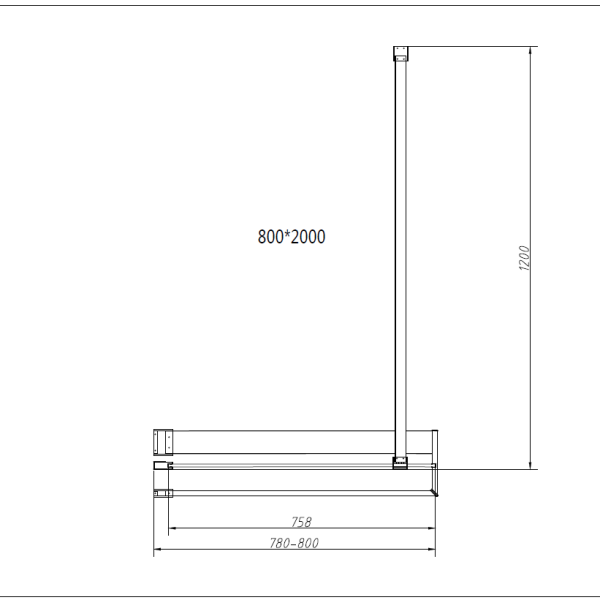 Душевая перегородка Walk-In HR VSW-4HR800CGB, 800*2000, черный, стекло тонированное Душевая перегородка Walk-In HR VSW-4HR800CGB, 800*2000, черный, стекло тонированное