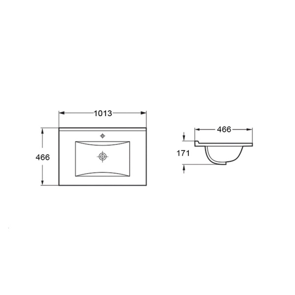 Раковина VBS-13100 керамическая, цвет белый