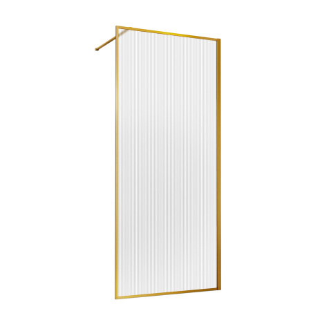 Душевая перегородка Волк-Ин (Walk-In) VSW-1HP110FLBG, 1100*2000, брашированное золото, стекло рифленое