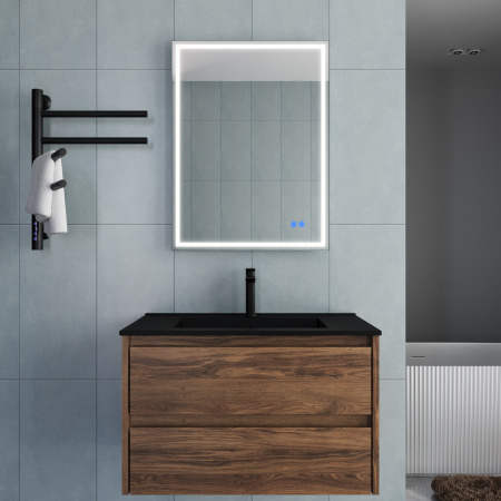 База под раковину Джио (Gio) 800 подвесная, 2 выкатных ящика микролифт, Дуб Чарльстон (C.Oak)