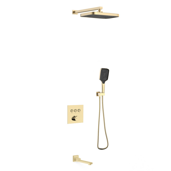 Душевой комплект VSFW-4311BG встраиваемый, трехрежимный, брашированное золото