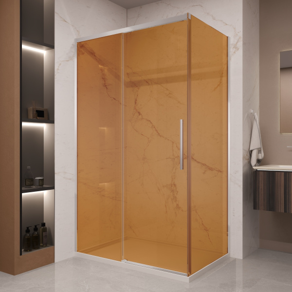 Душевой уголок Stella VSR-1ST9012GS, 1200*900, хром, стекло янтарь