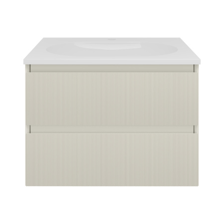 База под раковину Велле (Welle) 600 подвесная, 2 выкатных ящика микролифт, Бежевый матовый софт-тач