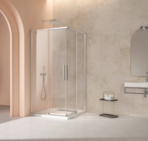 Душевой уголок Слим 8мм (Slim 8mm) VSS-4SL900CL, 900*900, хром, стекло прозрачное