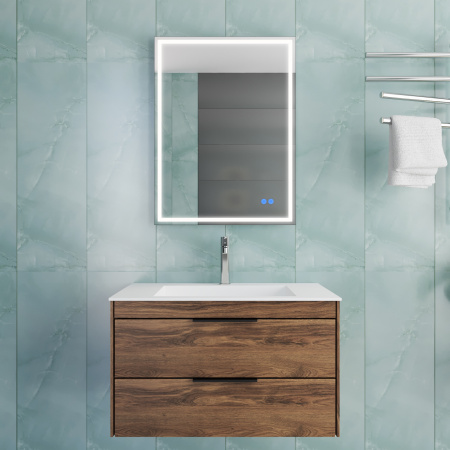 База под раковину Кьяра 2D (Chiara 2D) 800 подвесная, 2 выкатных ящика микролифт, С.Oak