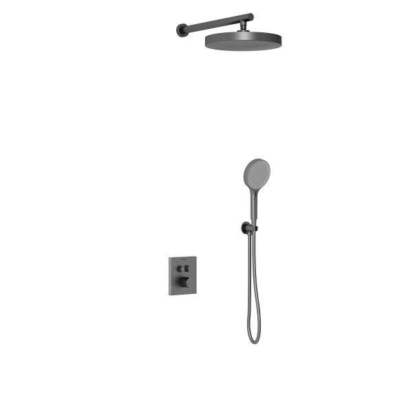 Душевой комплект Inspire VSFW-3I21T2GM встраиваемый, термостатический, двухрежимный, вороненая сталь